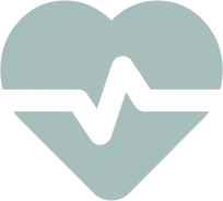 Icon of a heart with a heart graph in the middle